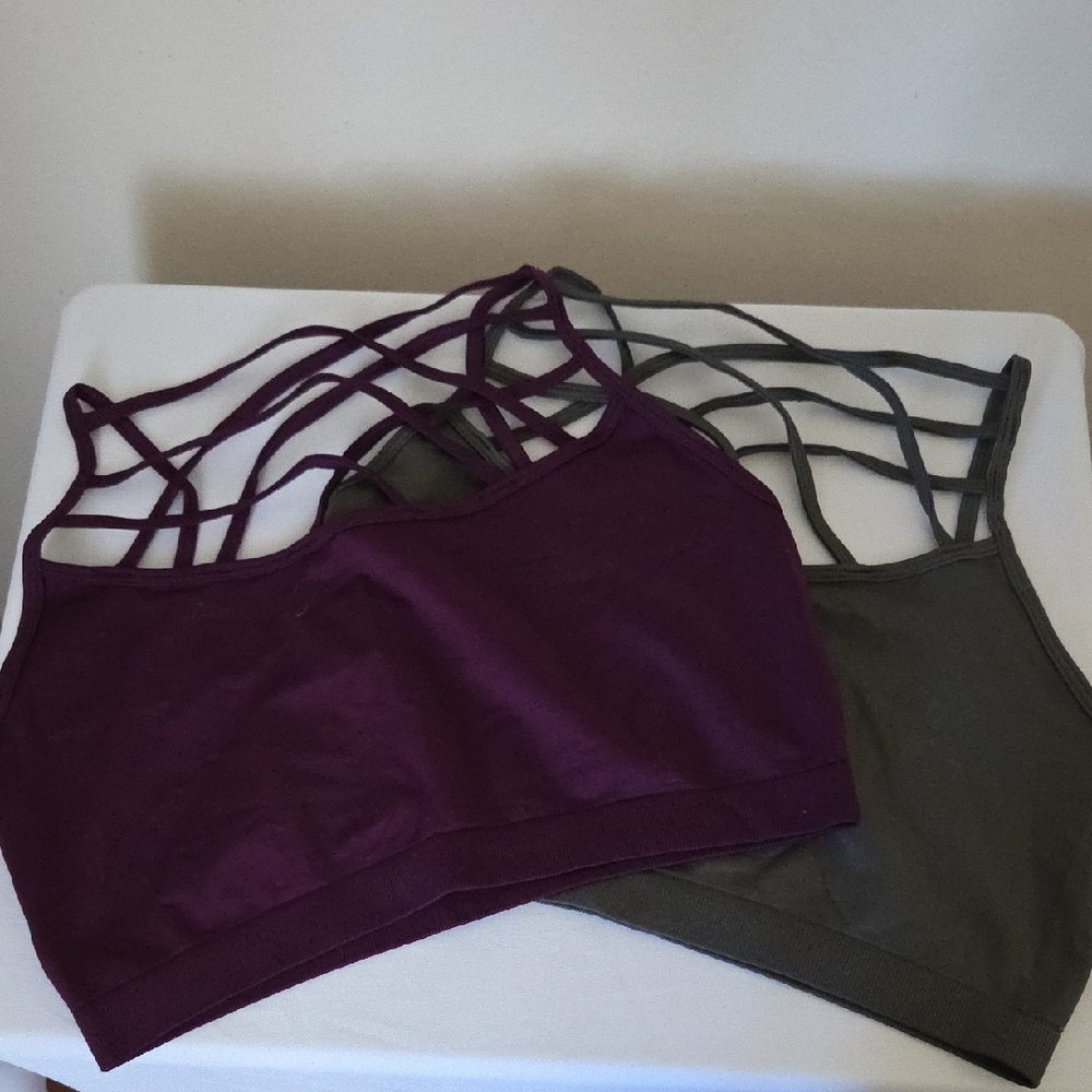 Zenana Outfitters Purple and Green Bralette
